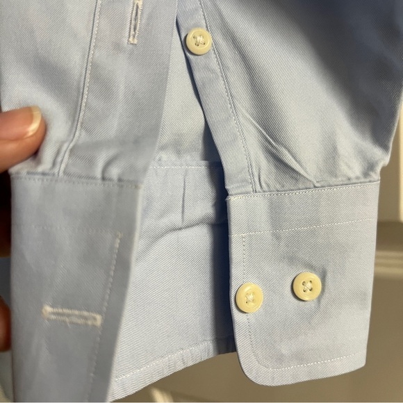 David Donahue Long Sleeve Button Down Shirt Blue size 16 32/33 - Picture 5 of 6